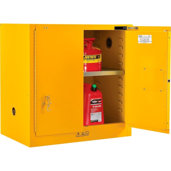 Global Industrial Flammable Cabinet, Self Close Single Door, 22 Gallon, 35Wx33Dx35H 316093 - main